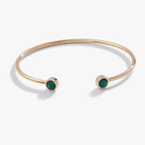 Alex & Ani flex cuff gold with emerald